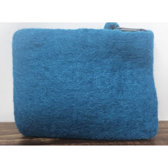 Felted Wool Owl On Branch Zippered Multicolor Coin Pouch Bag Nepal New 6"x4.5" - Picture 2 of 8